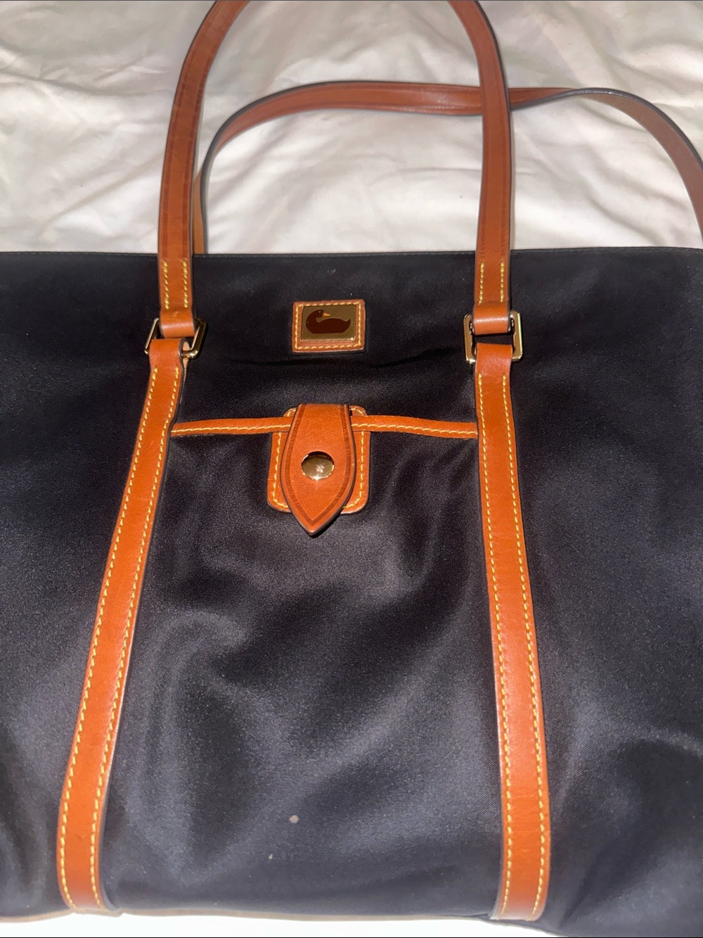 Dooney & Bourke Large Nylon Tote - Black Tan